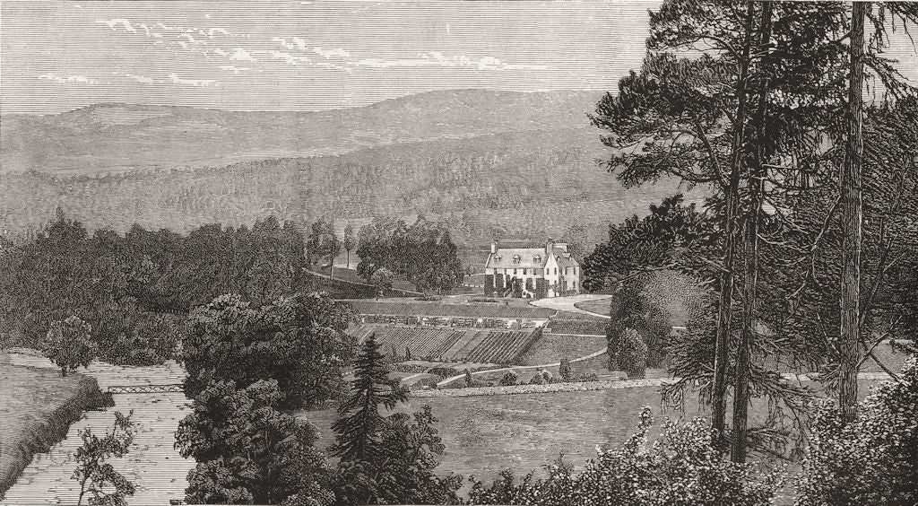 SCOTLAND. Birkhall, near Ballater 1884 old antique vintage print picture